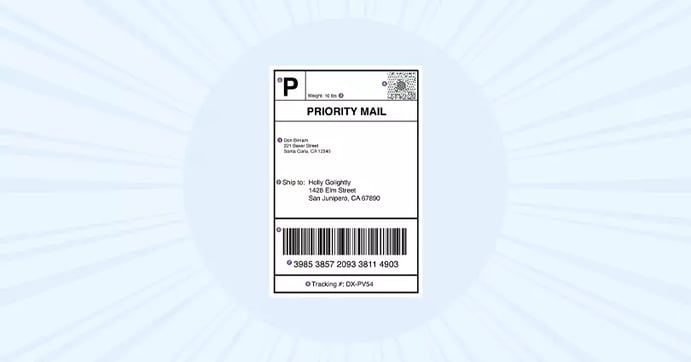 Label printer outlet for postage